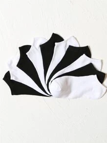 10 đôi Vớ mắt cá chân rắn - Đen và trắng - Xem 2