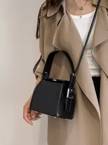 Mini Minimalist Box Bag - Black - View 3