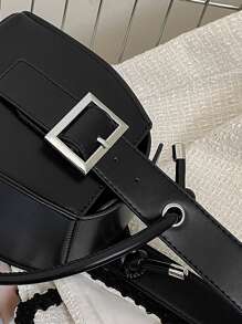 Mini Minimalist Box Bag - Black - View 6