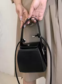 Mini Minimalist Box Bag - Black - View 7