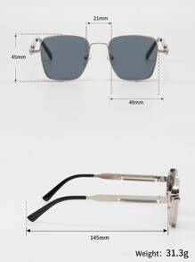 男士金属框时尚眼镜夏季复古旅行配件休闲太阳镜配饰万圣节海滩配饰眼镜太阳镜节日太阳镜适合夏季海滩度假、户外、旅行