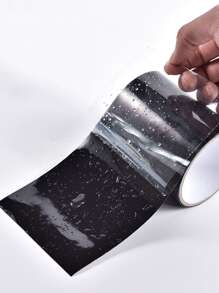 1 pieza Parche de tubería de PVC cinta impermeable súper fuerte, cinta de reparación de sellado de fugas, cinta autoadhesiva de rendimiento, adhesivo, conducto aislante - Negro - Ver 2