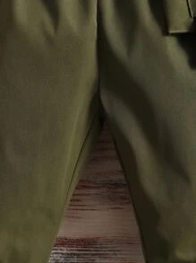 SHEIN 小男童翻蓋口袋搭扣腰帶長褲