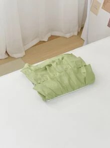 1pc Plain Ruffle Design Bed Skirt - Green - View 5