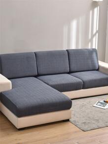 1pc Solid Color Sofa Seat Cushion Cover - Dark Grey - View 4