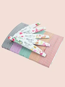 klimonla Christmas 5pcs Letter Graphic Nail File - Multicolor - View 4