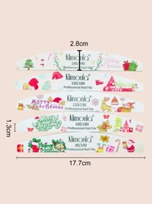 klimonla Christmas 5pcs Letter Graphic Nail File - Multicolor - View 7