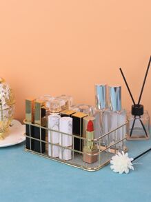 1 pieza Caja de almacenamiento de cosméticos de arte de hierro cuadrada con gran capacidad, adecuada para uso doméstico, bolsa, decoración de habitación, bolsas, bolsa de maquillaje, tocador, viaje, bolsa de maquillaje, artículos esenciales de viaje, organizador, almacenamiento, artículos esenciales de viaje, organizador de maquillaje, bolsas de maquillaje, organizador de maquillaje, organizador, bolsa de aseo, organizador de escritorio, bolsa de cosméticos, bolsa de maquillaje, organizar maquillaje, accesorios de tocador, bolsa de maquillaje, bolsas de maquillaje, joyero, bolsa, soporte para brochas de maquillaje, soporte para brochas, organizador de perfumes, bolsa, regalos para mujeres, regalos de Navidad, ideas de regalo para mujeres - Dorado - Ver 2