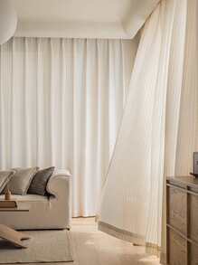 素色單片窗簾 - 米色 - 查看 3