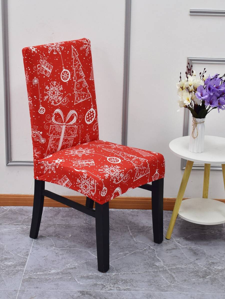 1 pieza Funda para silla con patrón de Navidad