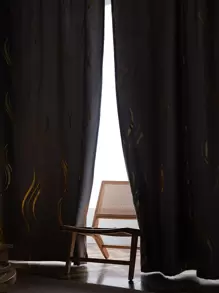 Metallic Print Single Panel Curtain, Blackout Curtain For Living Room, Bedroom - Multicolor - View 2