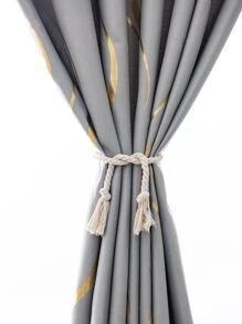 Metallic Print Single Panel Curtain, Blackout Curtain For Living Room, Bedroom - Multicolor - View 3