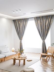 Metallic Print Single Panel Curtain, Blackout Curtain For Living Room, Bedroom - Multicolor - View 7