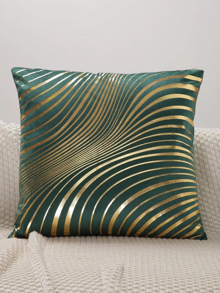 金箔印花荷蘭天鵝絨靠墊套,適用於家庭沙發靠墊 - 彩色 - 查看 1