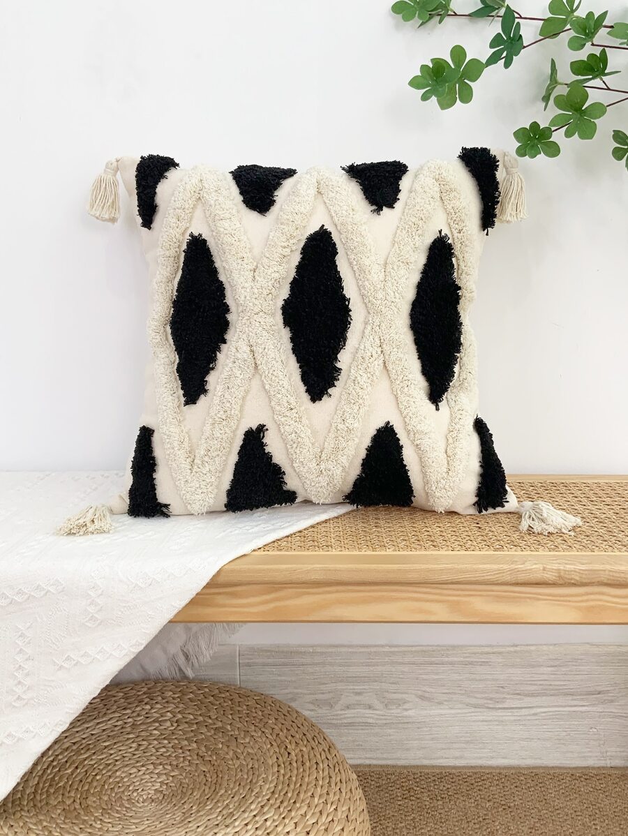 Vỏ đệm trang trí Tufted Tua rua không có chất độn - Nhiều màu - Xem 1