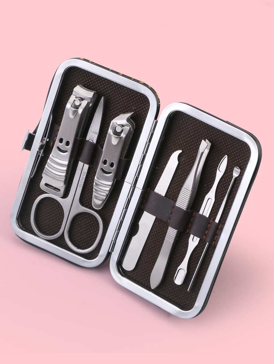 7pcs Portable Nail Clipper Set, Premium Stainless Steel Ultra Sharp Sturdy Curved Edge Cutter Trimmer Fingernail And Toenail Clipper Cutters, Fingernail Clipper Cutters Sets With Nail File Sharp - Multicolor - View 1