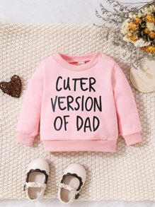 Baby Girl Slogan Graphic Sweatshirt - Baby Pink - View 1