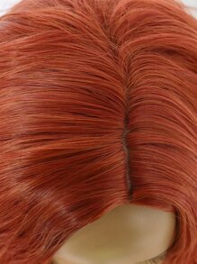 1入組短卷人造假髮和1入組假髮帽 - 橘色 - 查看 5