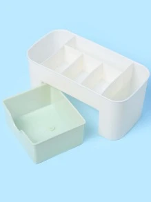 Colorblock Cosmetic Storage Box Bag,Room Decor, Bags,Makeup Bag,Vanity,Travel,Make Up Bag,Travel Essentials,Organizer,Storage,Travel Essential,Makeup Organizer,Makeup Bags,Make Up Organizer,Organiser,Toiletry Bag,Desk Organiser,Cosmetic Bag,Makeup Pouch,Make Up Organize,Vanity Accessories,Make Up Pouch,Make Up Bags,Jewellery Box,Pouch,Makeup Brush Holder,Brush Holder,Perfume Organiser,Pouch Bag - Multicolor - View 3