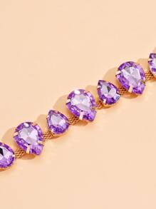 Vòng đeo tay trang trí giọt nước Rhinestone - Màu tím - Xem 3