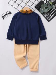 SHEIN Toddler Boys 2 In 1 Pullover & Pants - Multicolor - View 2