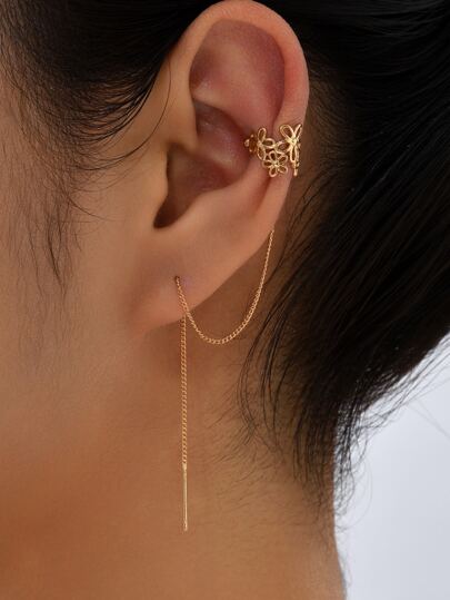 Nooxian 2入組花朵裝飾耳環