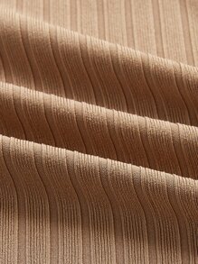 Manfinity RebelGame Men Ribbed Knit Polo Shirt - Khaki - View 4