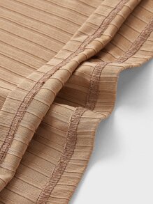 Manfinity RebelGame Men Ribbed Knit Polo Shirt - Khaki - View 5