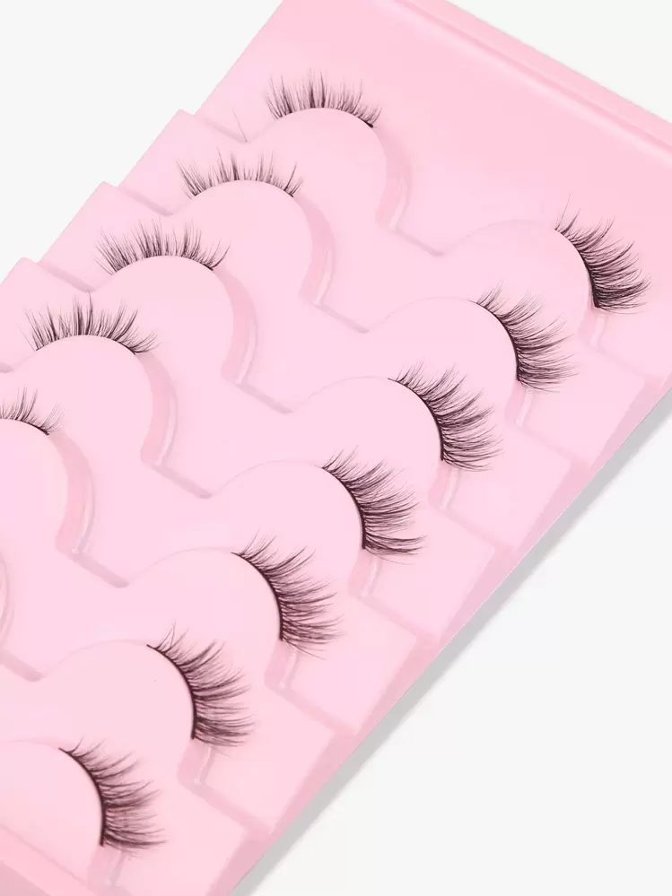 7pairs Cat Eye False Eyelashes - Black - View 7