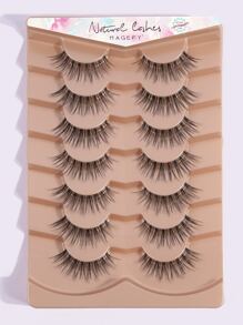 MAGEFY 7 Pairs Of Natural Full False Eyelashes With Clear Stem,Fluffy Slim For Everyday Use Manga Eyelashes, Travel Essentials Strip Lashes,Lashes,Eyelashes,Fake Lashes - Black - View 1