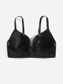 Plus Contrast Lace Underwire Bra - Pink - View 2