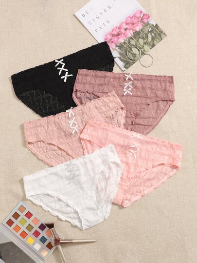 5 pièces Culotte à nœud papillon