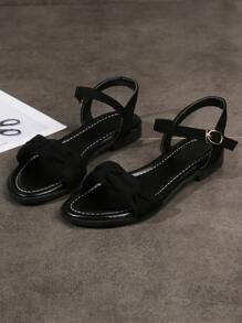 Dép xăng đan Suedette  Tối giản Dây đeo mắt cá chân - màu đen - Xem 4