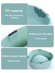 1pc Strawberry Design Pet Bowl - Mint Blue - View 4