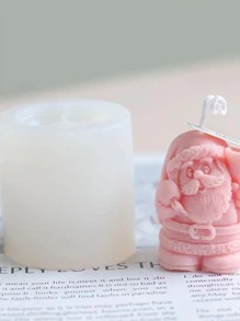 1pc Christmas Figure Design Silicone Candle Mold - White - View 2