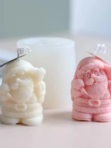 1pc Christmas Figure Design Silicone Candle Mold - White - View 6
