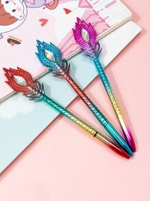 3pcs Feather Detail Random Ballpoint Pen - Multicolor - View 1
