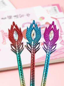 3pcs Feather Detail Random Ballpoint Pen - Multicolor - View 2