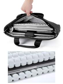 Men Slogan Graphic Laptop Handbag Briefcase Classic Briefcase Laptop Briefcase Office Supplies Business Casual For Commute Carry On Men's Accessories Anti Theft Document Bag Men Gifts Festival Gifts - Black - View 5