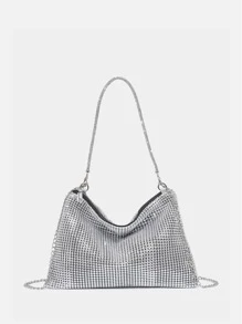 Glamorous, Elegant, Exquisite, Quiet Luxury Glitter Bling, Sequin, Luxury, Shiny Allover Rhinestone Decor Square Bag Evening Bag, Dinner Bag For Party Girl, Woman, Bride Perfect For Party, Wedding, Prom, Dinner/Banquet, For Matchin , Perfect For Wedding Dress,Formal Dresses For Women,Prom Dress,Birthday Dress