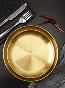 1 pieza Plato de acero inoxidable - Dorado - Ver 2