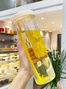 1pc Transparent Plastic Tumbler - Yellow - View 4