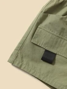 SHEIN Leap Crew 青少年女生套裝,萵苣邊短袖背心和釋放扣配帶短褲