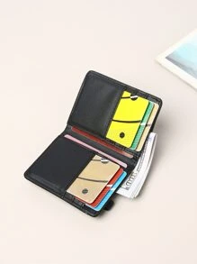 Men Minimalist Coin Pocket Small Slim Bi-Fold Women Wallet Dad Gifts Portable Cash White-Collar Workers For Female College Work Business Commute Office For Anniversary For Couple For Birthday Gift On Valentine Day Gift Gift For Credit Card/ID Card//Cash/Passport Bifold Multifunction Father's Day Gifts For Boyfriend For Daily Faux Business/Modern Textured Lightweight For Men Wallet Purse Wallet Small Wallet Men Wallet Leather - Black - View 6
