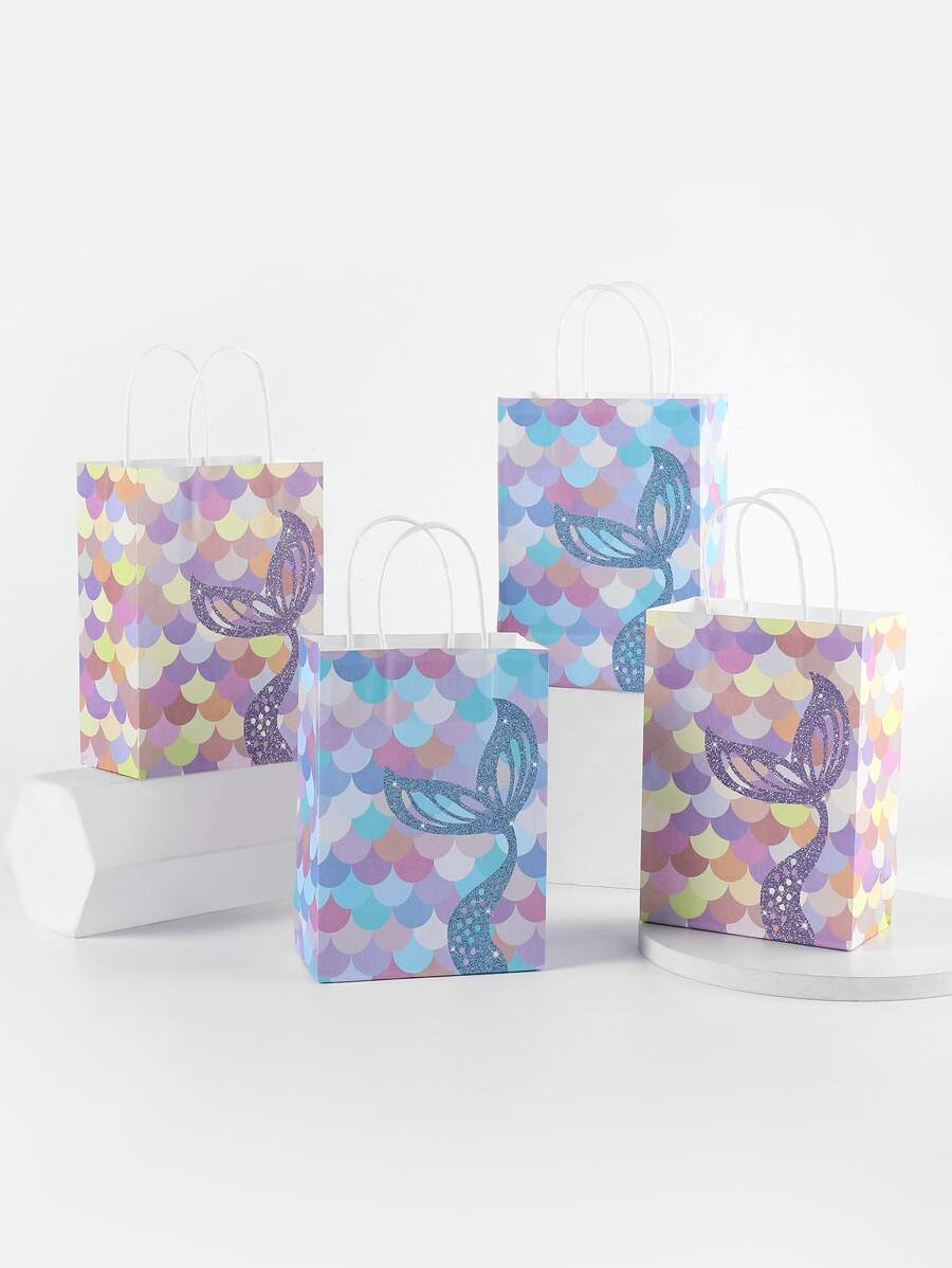 4pcs Fish Scale Pattern Random Gift Bag - Multicolor - View 1