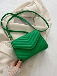 Túi Crossbody Nữ In chữ V Có thể điều chỉnh được Đúng mốt - màu xanh lá - Xem 1