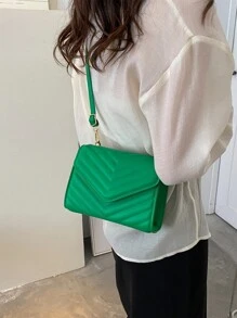 Túi Crossbody Nữ In chữ V Có thể điều chỉnh được Đúng mốt - màu xanh lá - Xem 2
