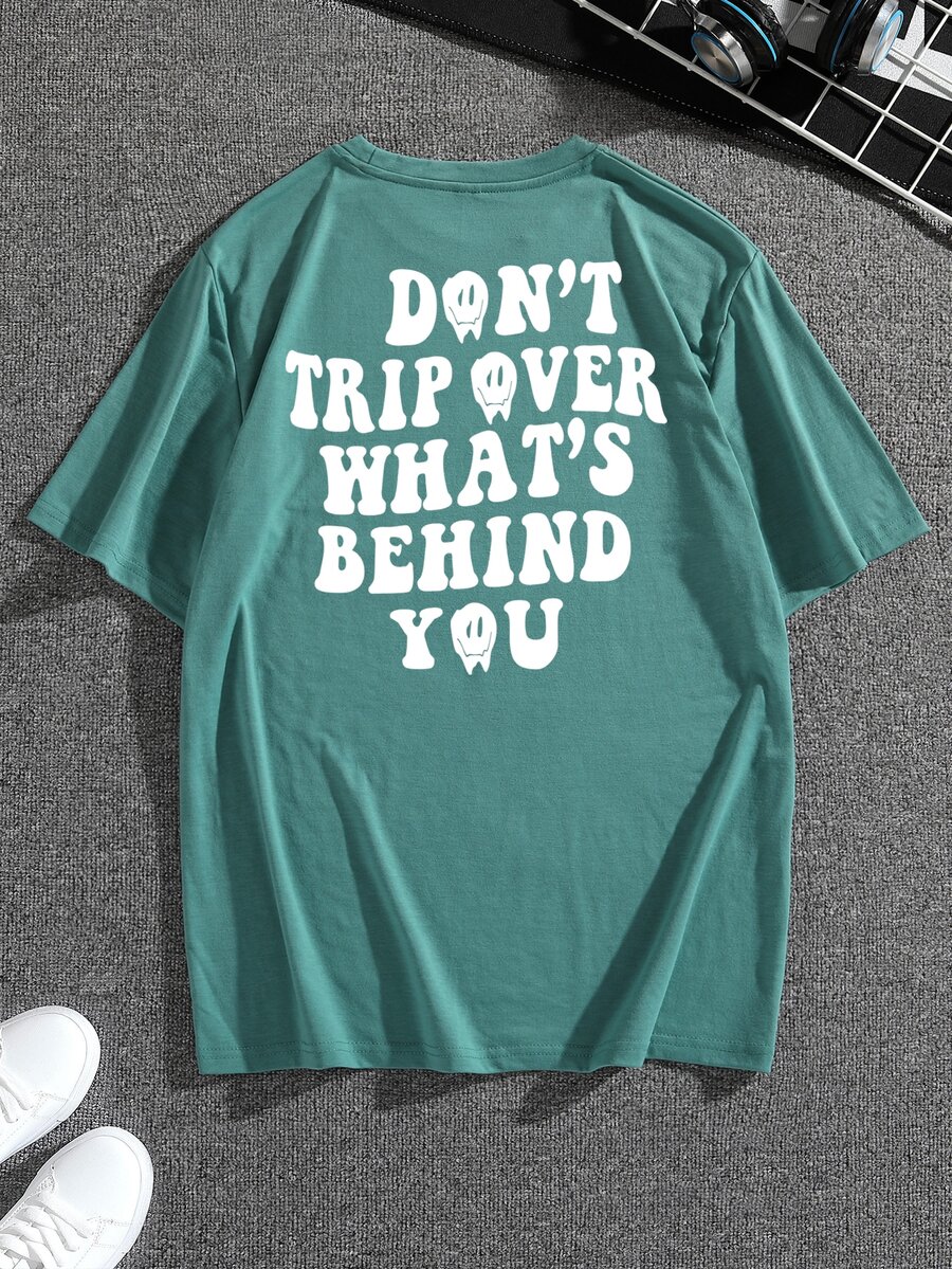 Tops Nam Hoạt hình Slogan Giải trí - Màu xanh Bạc hà - Xem 1