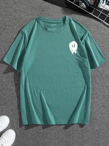 Tops Nam Hoạt hình Slogan Giải trí - Màu xanh Bạc hà - Xem 2