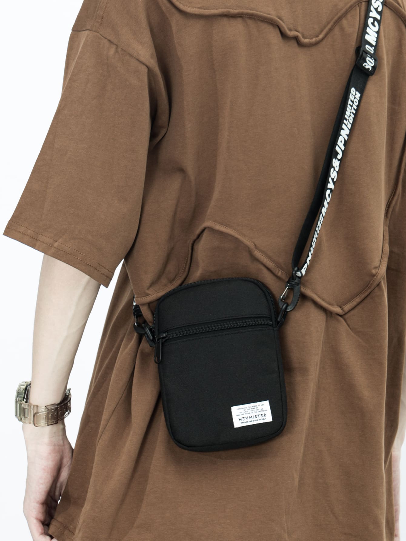 High School Students University Freshman Multifunctional Sling Bag Shoulder Bag Casual Bag Mini Men Letter Patch Square Bag, Handbag For Travel,College,Outdoors,Sports,Commute Crossbody Bag Side Bag Holiday Essentials Lightweight Carry On With Adjustable Strap Square Bags Fabric Minimalist Portable Outdoor Dad Gifts Father Gifts Men Gifts Present Valentines Gifts College Bag Fathers Day Gifts SummerFor Books Back To School Multi-Functional Dorm Sling Bag For Man Man Bag Cross Body Bag Side Bag School Supplies Fall Messenger Bag Bag For Man Cylinder Bag Old Money Halloween Christmas - Black - View 1